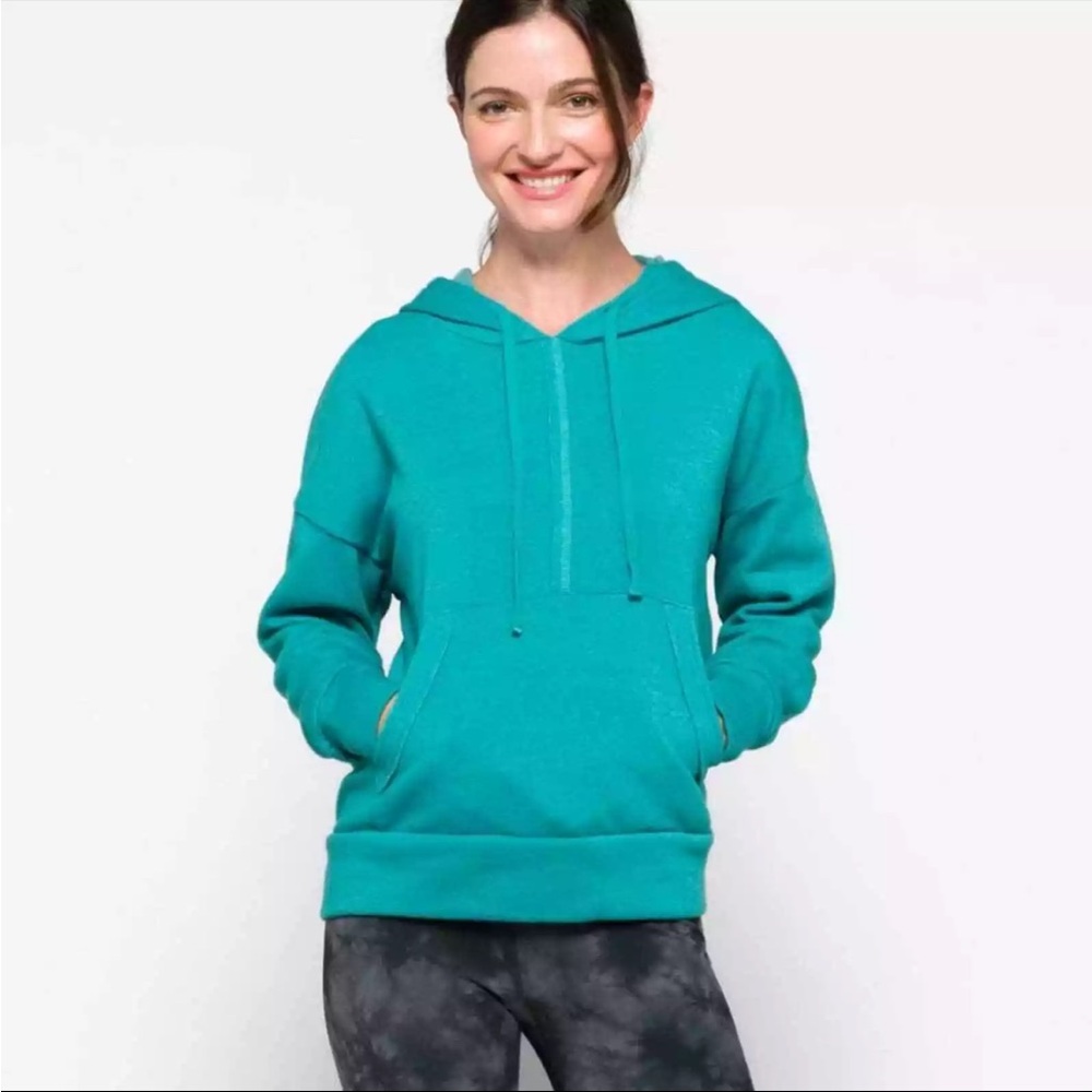 NWT Free People Movement Work it Out Untamed Teal Hoodie -J